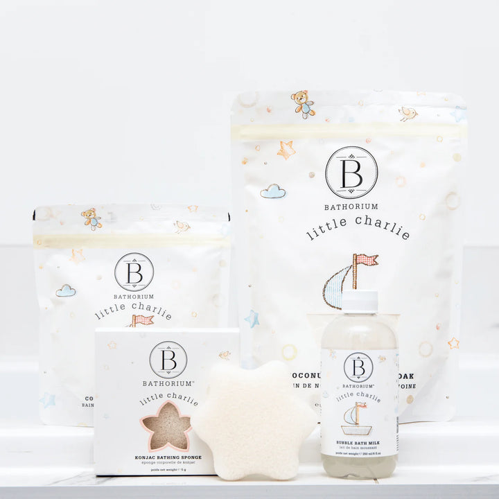 Bathorium baby product set with packaging