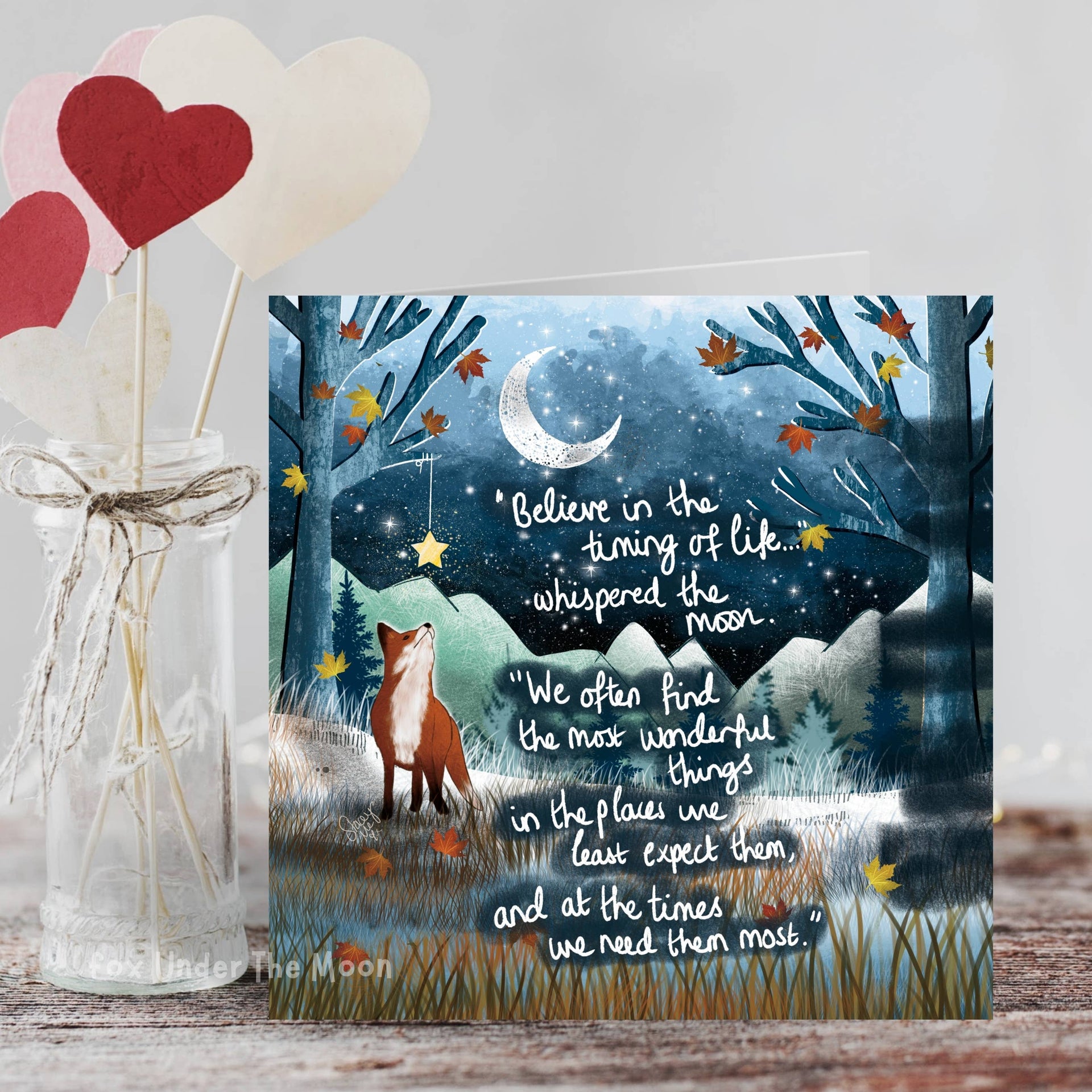 Fox Under The Moon - 'Timing' - Greeting Card From Fox Under The Moon: Individual cello wrapping