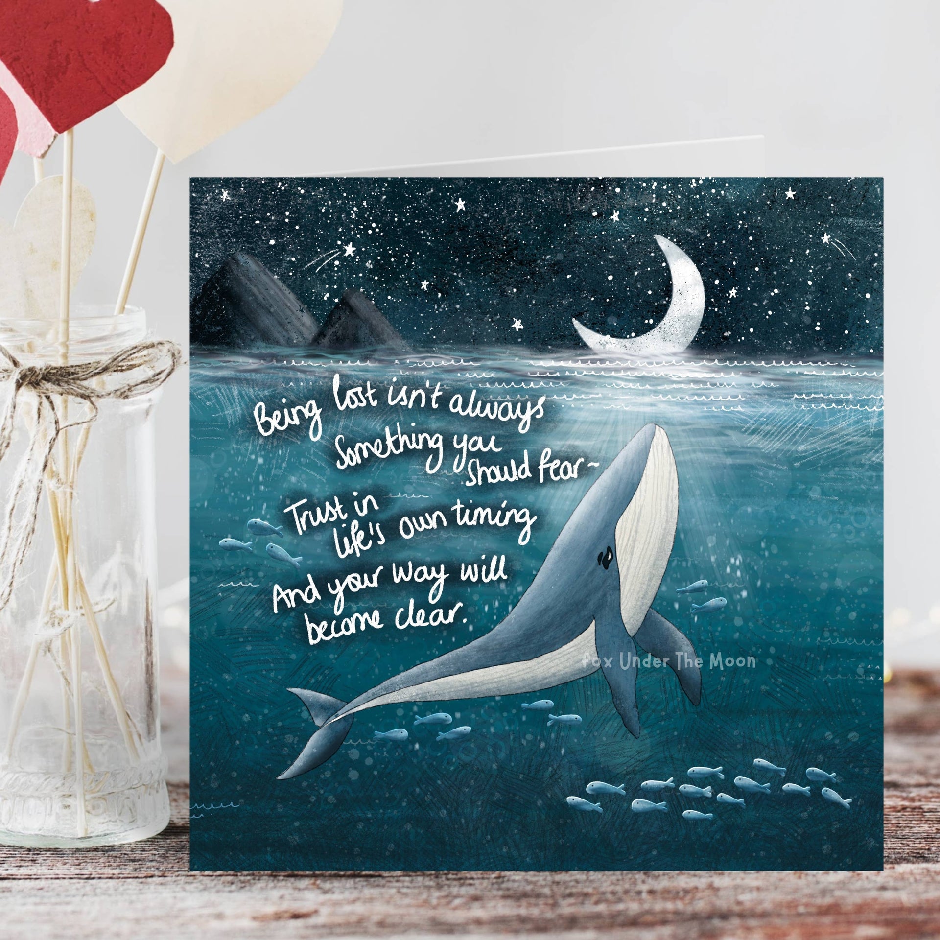 Fox Under The Moon - 'Find Your Way' - Greeting Card by Fox Under The Moon: Individual cello wrapping