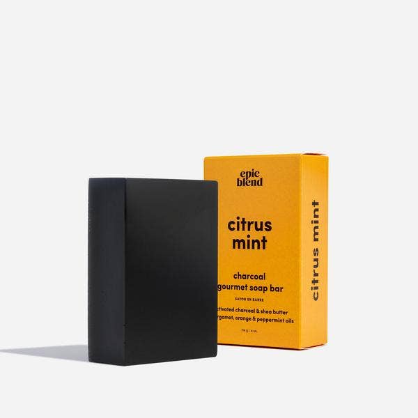 Citrus Mint Charcoal Bar Soap Vegan