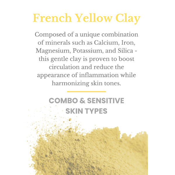 Text about French Yellow Clay with a small amount of clay powder