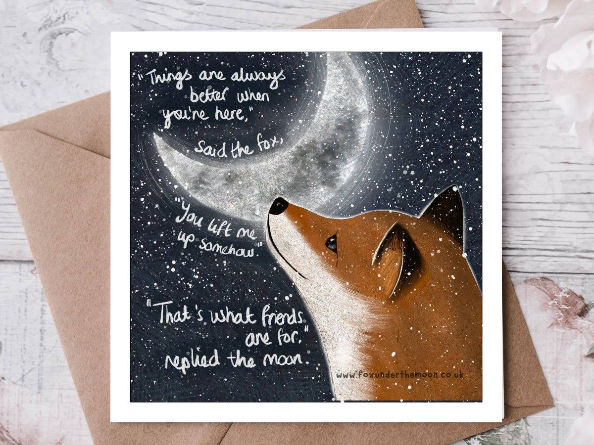 Fox Under The Moon - 'Lift Me Up' - Greeting Card by Fox Under The Moon: Individual cello wrapping