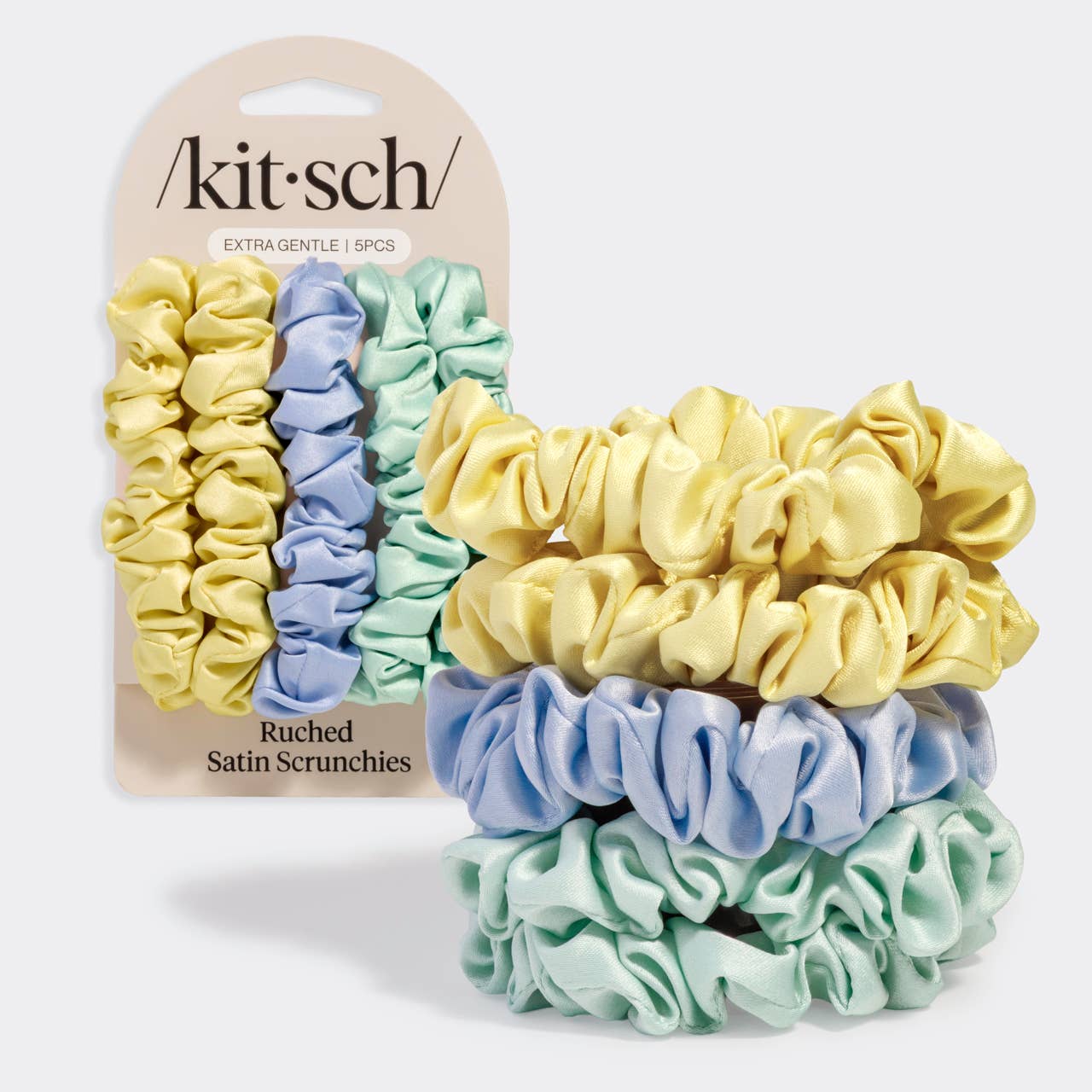 Coastal Cottage Multi-Color | Ruched Satin Scrunchies | 5pcs