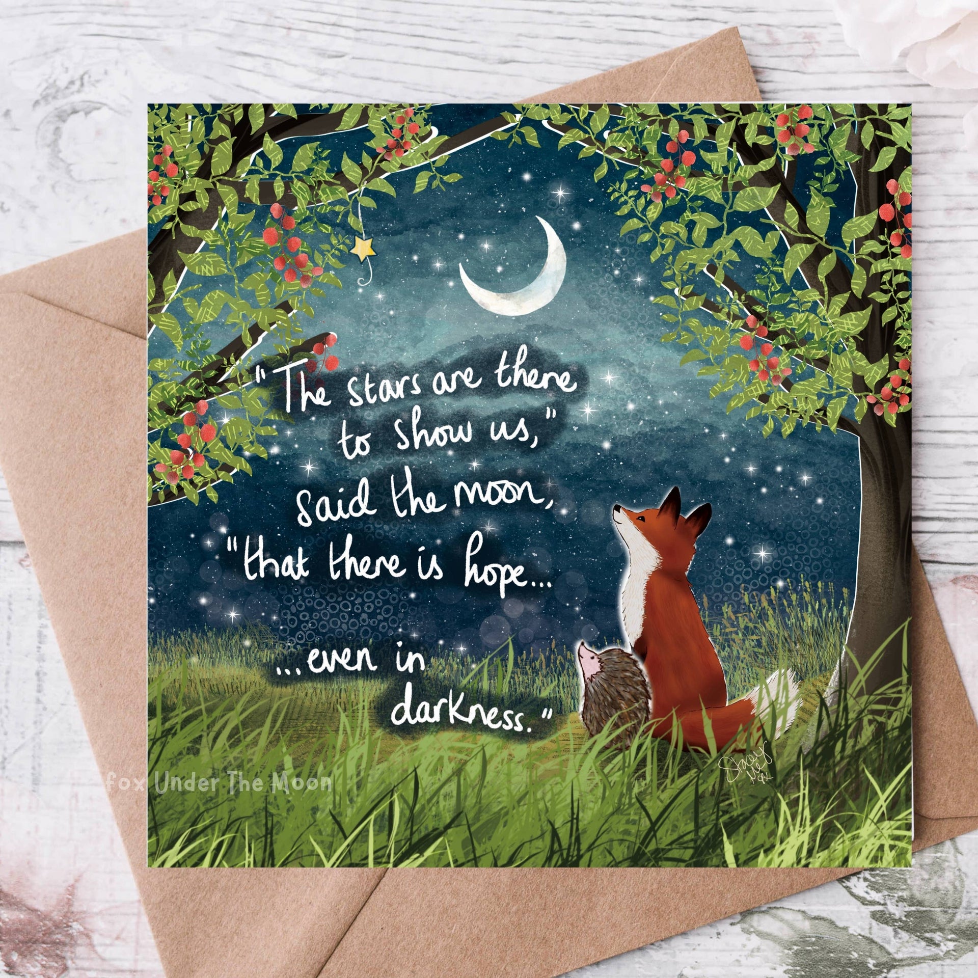 Fox Under The Moon - 'There Is Hope' - Greeting Card From Fox Under The Moon: Individual cello wrapping