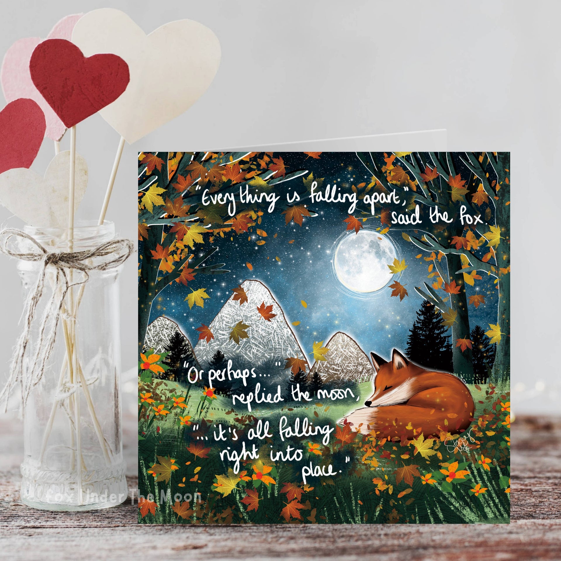 Fox Under The Moon - 'Falling Apart' - Greeting Card From Fox Under The Moon: Individual cello wrapping