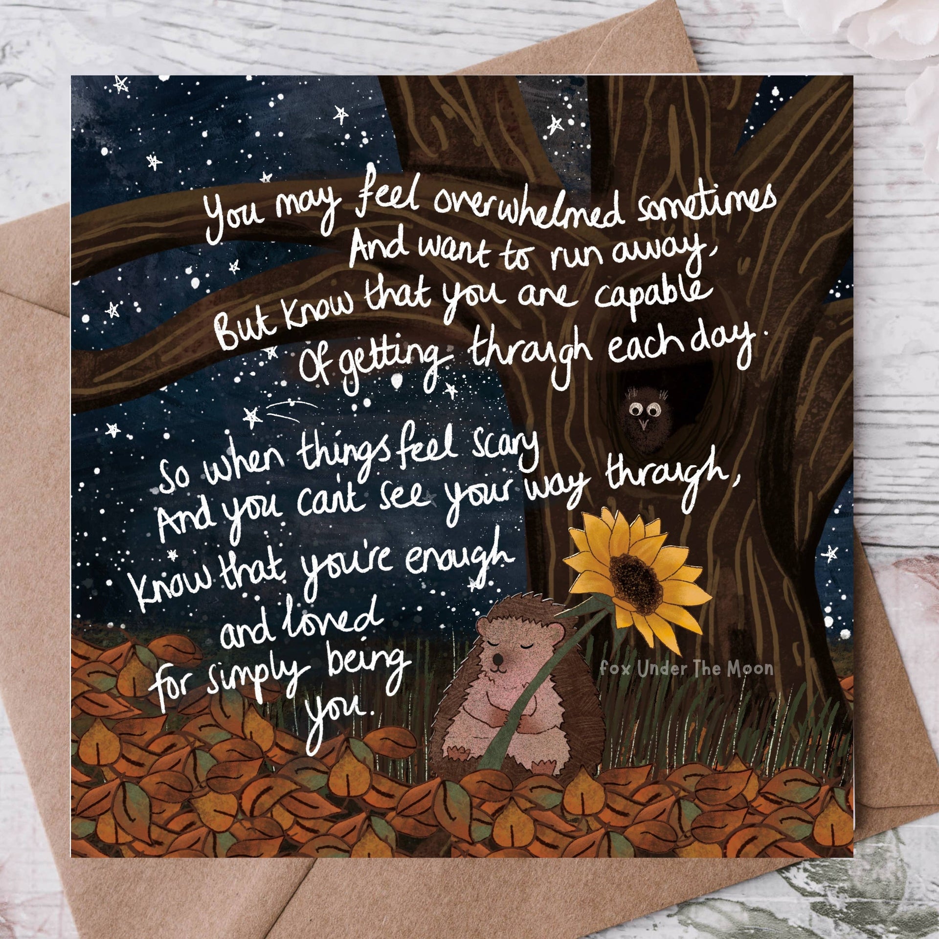 Fox Under The Moon - 'Being You' - Greeting Card by Fox Under The Moon: Individual cello wrapping