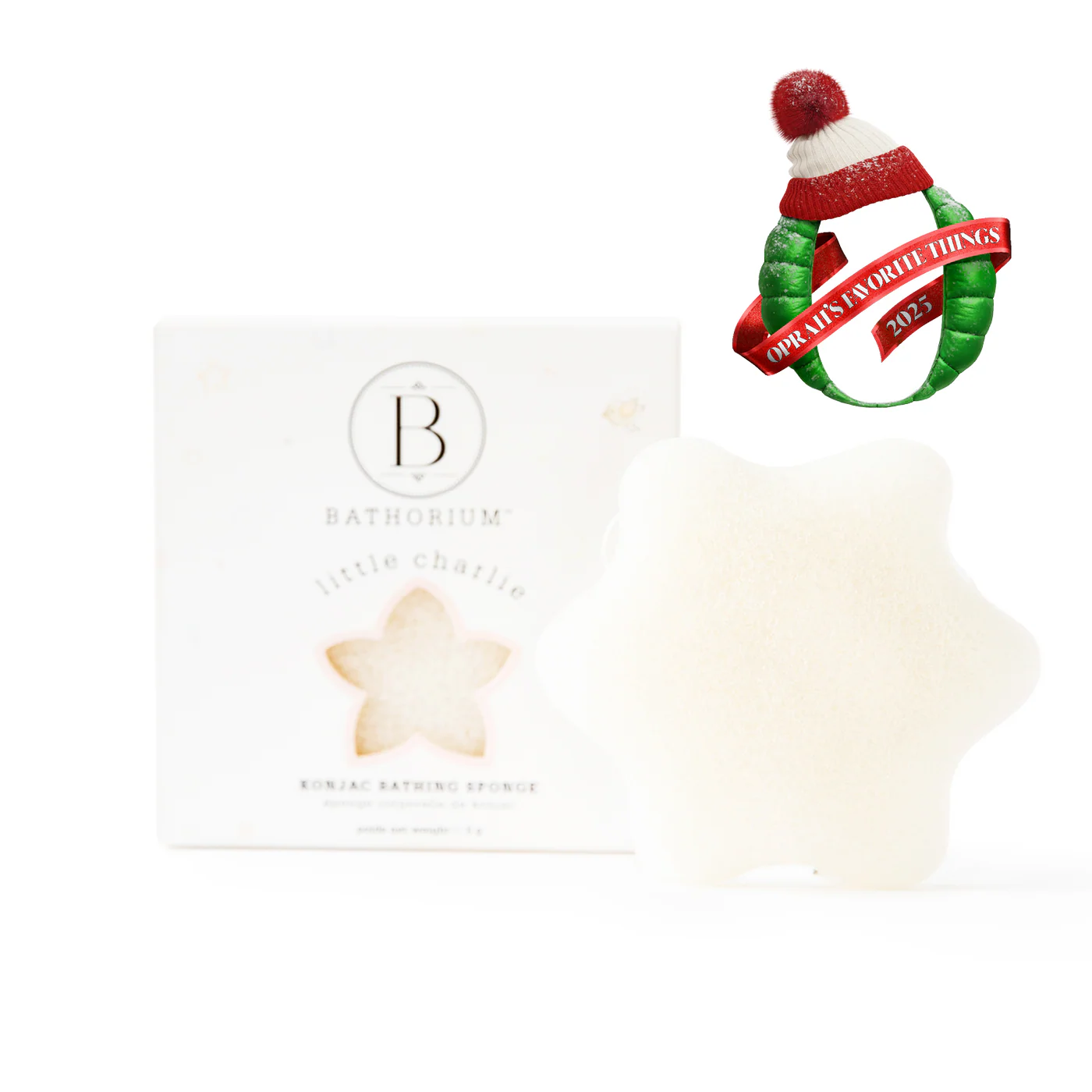 Bathorium product with a decorative wreath and 'Happy Holidays'