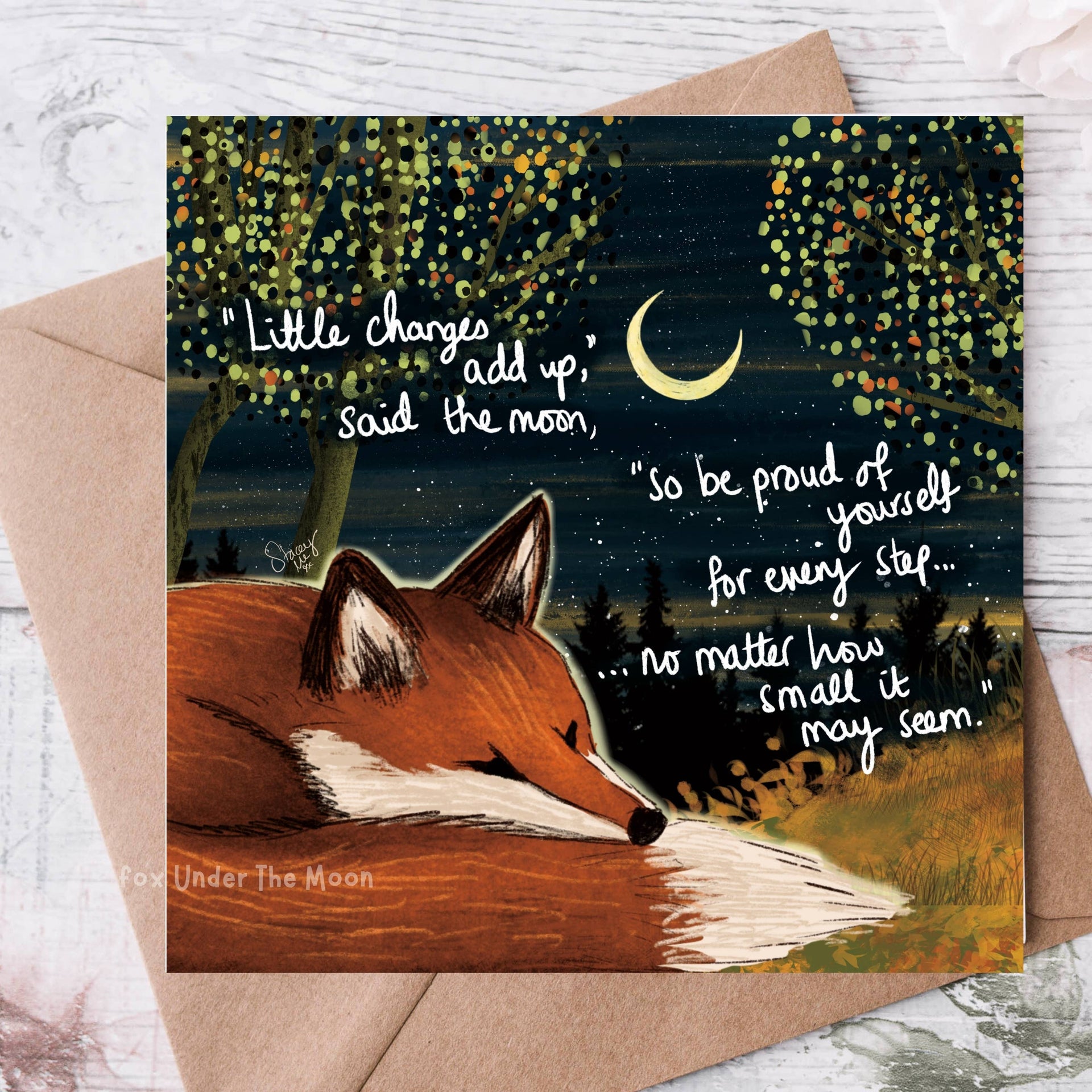 Fox Under The Moon - 'Little Changes' - Greeting Card From Fox Under The Moon: Individual cello wrapping