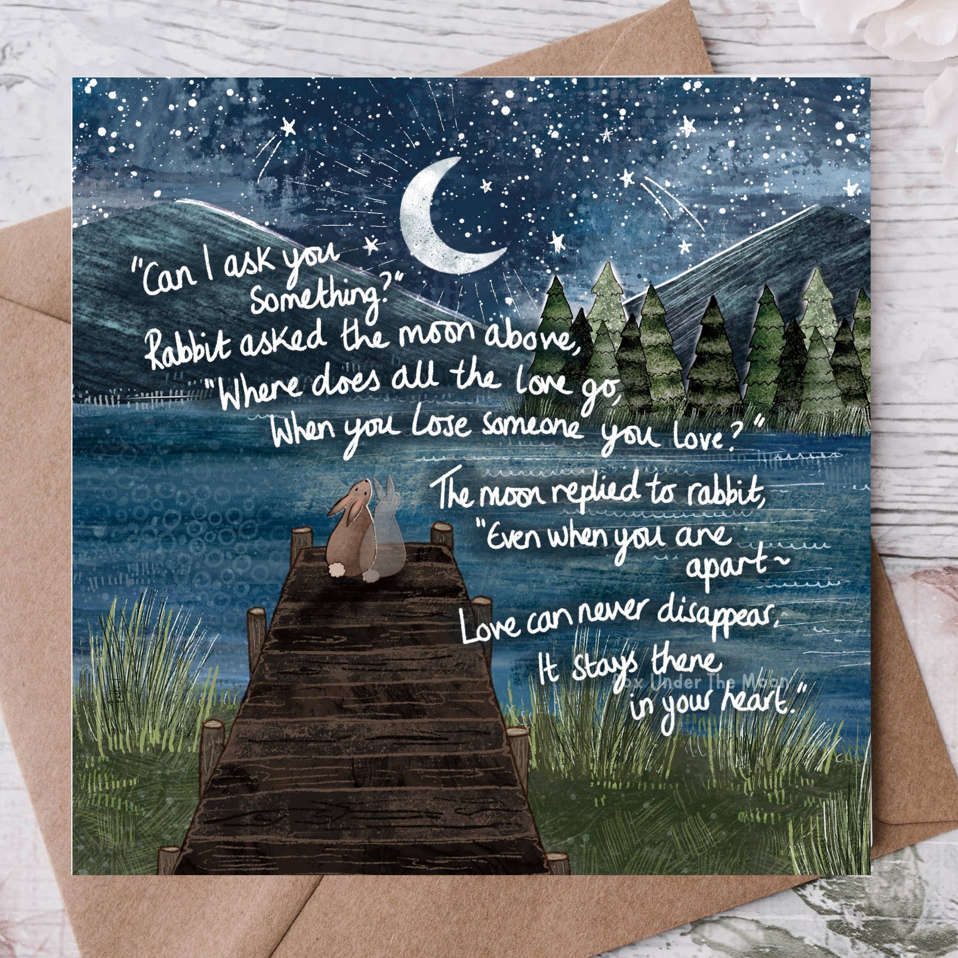 Fox Under The Moon - 'Apart' - Greeting Card by Fox Under The Moon: Individual cello wrapping