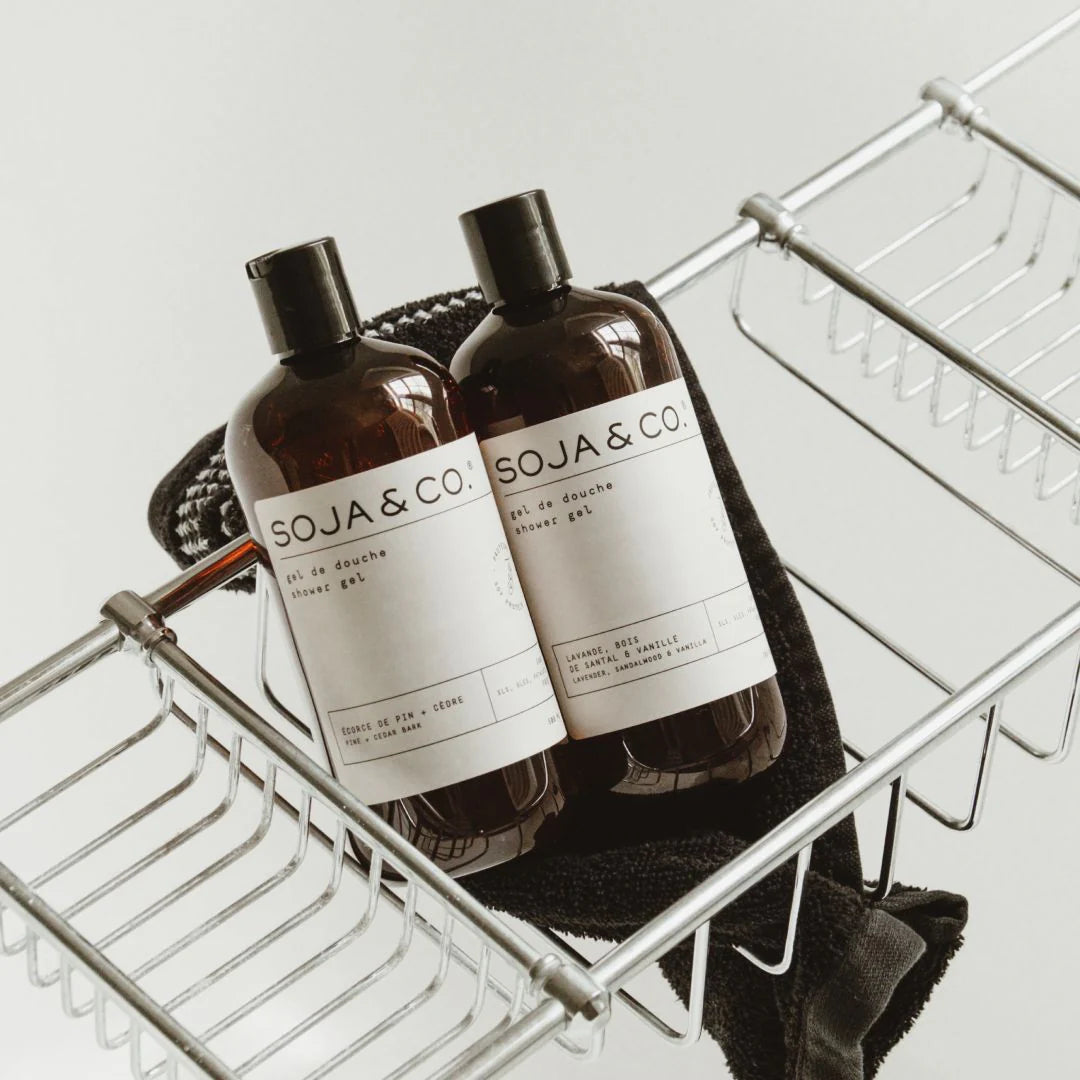 Two bottles of SOJA & CO products